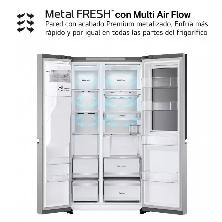 LG Outlet Frigorífico Side By side Serie 900, Instaview Door-In-Door, Acero texturizado antihuellas. D, 628 L, GSXE90MBAD.OUTLET